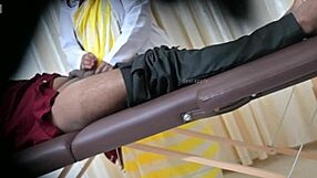 Lucky Patient's Cock Stroked by Sexy Doctor in Hospital