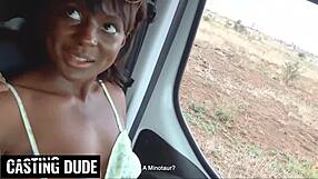 Cute African college babe takes big white monster cocks in rough interracial doggystyle and missionary