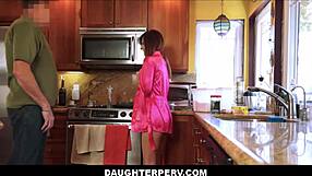 little 18+ stepdaughter avery moon serves stepdaddy breakfast then rides his cock pov