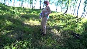 Imagine fat russian milf lesbians in forest hairy pussy dildo play under panties pov orgasm outdoors