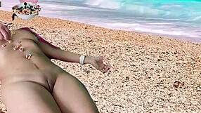 Oral Preview Agarabas Licks Olpr Cock on Coral Beach!