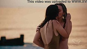 your cute blonde milf friend licking pussy on bed... girlfriend's tits fingered doggy too?