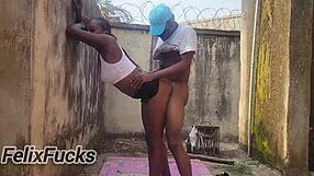 Skinny ebony slut quickie bent over outdoors skirt up?