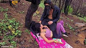 Forest spirit ravages distracted petite teen with monster cock and cum on tits