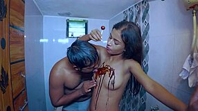 teen stepsister seduces stepbrother for first steamy bathroom romance fuck