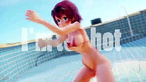 สาวการ์ตูนผมสั้นเต้นรำเพลง uptown funk เซ็กซี่