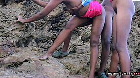 Teen Tight Pussy Fucked Hard on Wet Beach