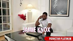 Blonde babe Leya Falcon rides muscular Jamie Knoxx's monster cock with big ass bouncing