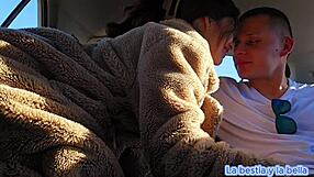 my best friend bends me over in his car for anal creampie deep in forest outdoors