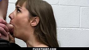 Teen Thief Bent Over Garage for Big Cock Punishment Doggystyle