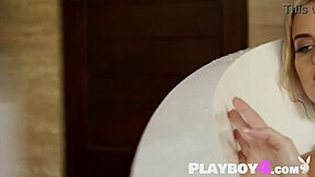 Big ass big tits blonde milf poses in lingerie then strips naked hot!