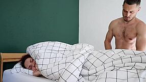 Stepfather Fucks Tight Ass in Bed While Stepmom Away