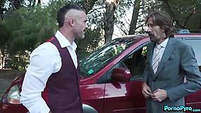 Misty Stone deepthroats two white cocks in ebony interracial threesome