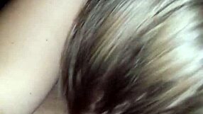 curvy blonde babe gives deep sloppy blowjob with big bouncing tits