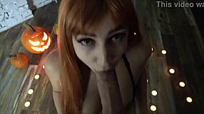 redhead witch kk060 blows cock then takes big ass pounding halloween night