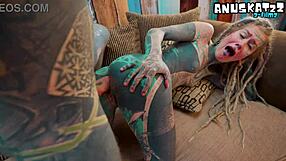 dreadlocks goth in heels takes rough bwc anal to gaping facial