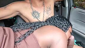 Bbc Pounds Skinny Latina's Tight Pussy Bareback in Car Quickie