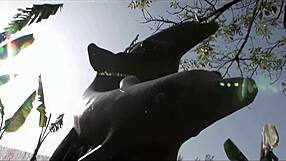 milf gets wild in outdoor threesome with bent over assfucking and deepthroat