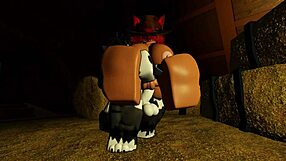 Hot slut milks monster wolf cock cowgirl while getting pounded doggystyle deepthroat cum!