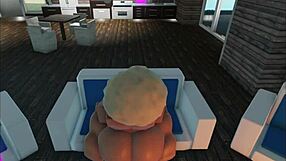 Curvy BBW Pussy Licked Wet Then Fucked Hard in Roblox Session
