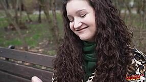 german scout films alisa horakova's big saggy natural tits and hairy pussy during wild casting fuck