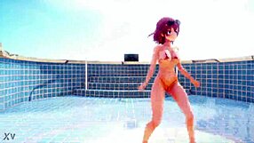 mm3077's short hair cartoon girl dances to uptown funk music