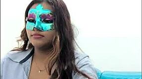 brunette student gropes her big tits sexy before exams intriguing uniform tease