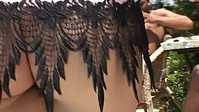 Isabel's Outdoor Interracial Threesome Big Cock Doggystyle Cowgirl Deepthroat!