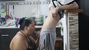 Neighbor shoves his huge throbbing cock deep into my tight wet pussy in kitchen submission