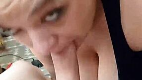 Quick deepthroat gag from miniskirt housewife sub slut close up