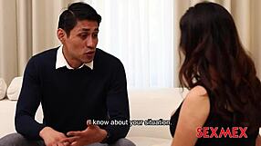 pregnant latina analia lipha seduces salesman for quickie blowjob assfuck and big tits play