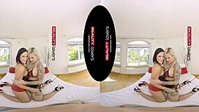 Two fetish milfs in latex heels take double blowjob doggystyle in threesome pounding