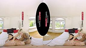 Two fetish milfs in latex heels take double blowjob doggystyle in threesome pounding