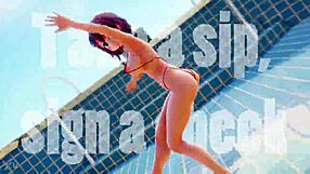 mm3077's short hair cartoon girl dances to uptown funk music