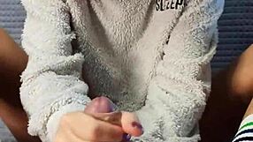 hey dirty stepsis got those special socks just to tease and stroke my big cock right