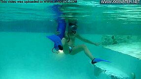 minnie manga teases with underwater dildo blowjob in bikini