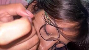 stepsister jumps hard on cock alone at home