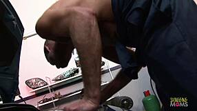 two dirty milfs take monster cocks for wild anal dp foursome right at the office