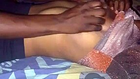 Massaging Girlfriend's Big Tits in See-Through Bra