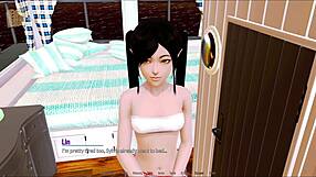 Harem hotel game episode 152 unfolds with raw hotel room action