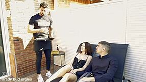 Mary rock takes two huge muscular stallions deepthroat cum in mouth rough interracial