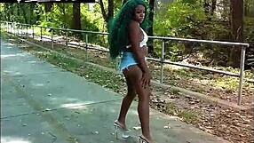 BIG ASS Beauty Squeezes Into Tight Denim Shorts Teasing Perfect Curves