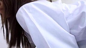 Petite Japanese Nurse Swallows Client Cum in Hospital Tease