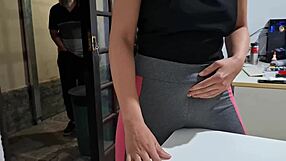 hey neighbor, help me finger this cameltoe to orgasm on the desk?
