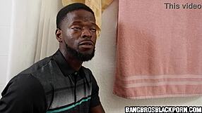 he bursts in catching his stunning ebony stepsis rubbing her wet pussy in the shower