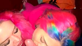 Curvy Asian students surprise guy with sloppy double blowjob and cum kisses on public boat