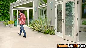 My stepbrother joins me and my lesbian girlfriend for 4th of July fun