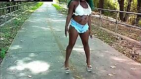 BIG ASS Beauty Squeezes Into Tight Denim Shorts Teasing Perfect Curves