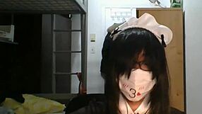 WOW Little Femboy Maid Swallows Huge Load Cum