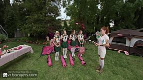 VR Bangers Three Uniformed Teen Scouts Fuck Hard Camping Orgy